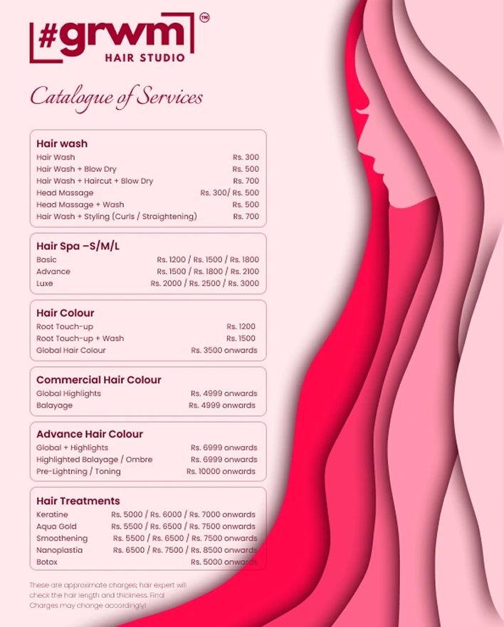 #GRWM price list